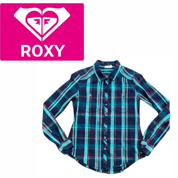Roxy Cotton Flannel Shirt - X-Small - Picture 1 of 12